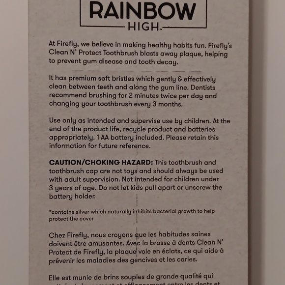 Firefly Clean N' Protect Rainbow High Rotary Power Toothbrush With Cap, Soft - Picture 10 of 11